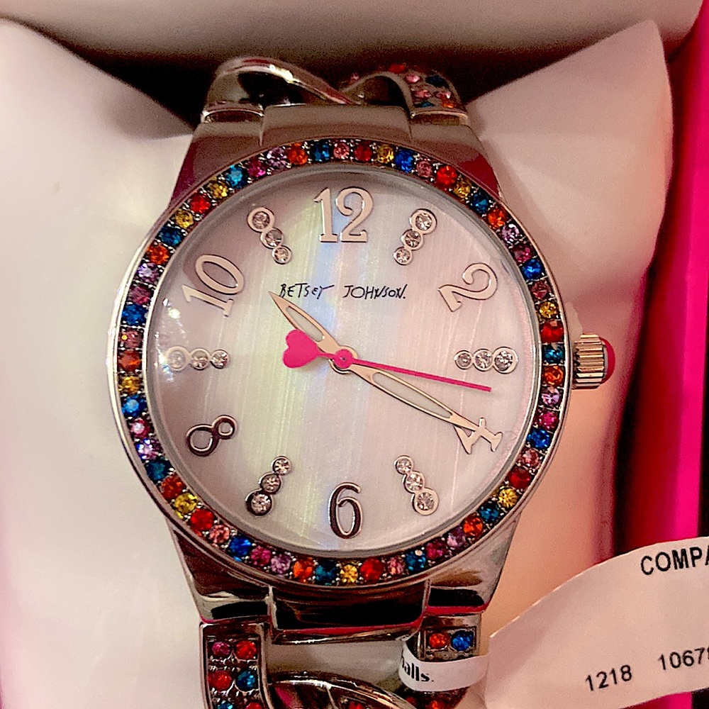 Betsey Johnson Rainbow Rhinestone Watch ✨🌈⌚️